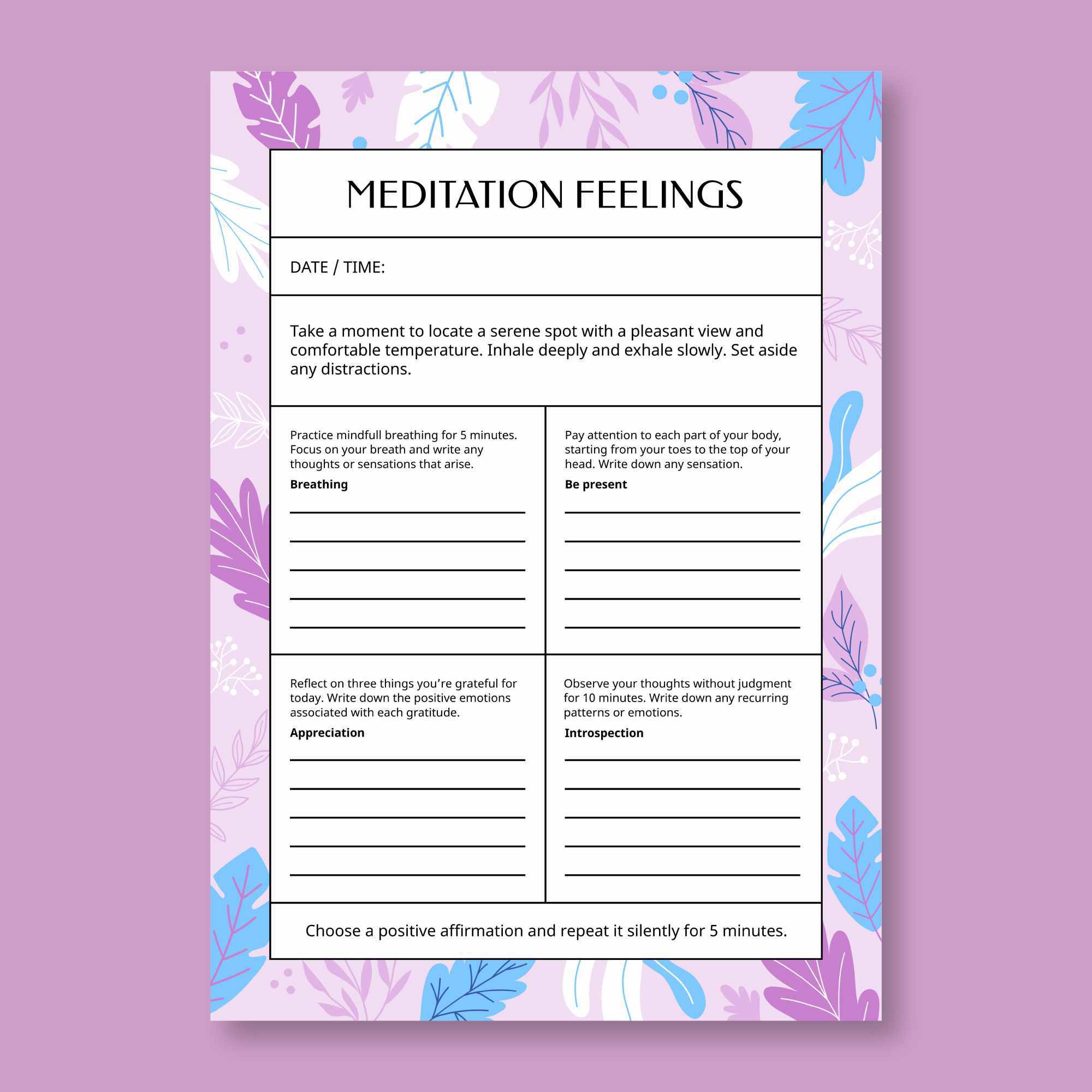 Шаблон: Дневник благодарности на неделю