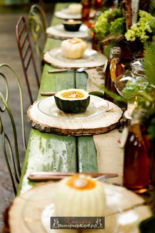 Идеи для сервировки из спилов дерева и украшение стола в загородном стиле |  Прокурсы.онлайн статьи по Интерьер
